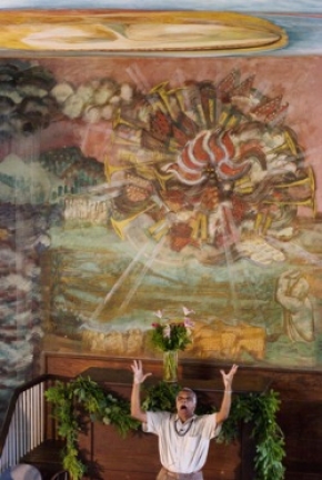 Ashley Bryan Frescoes in the Solon Meeting House